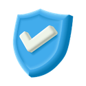 Blue security shield icon for Zero-Trust Cybersecurity Framework and HIPAA compliance.